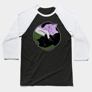 Genderqueer Yin Yang Cat Baseball T-Shirt